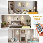 DORESshop Battery Operated Wall Sconce Set of 2, Wireless Wall Light Easy to - Image 6