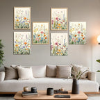 LLEEMPI Framed Watercolor Floral Wall Art Set of 3, Colorful Wildflower Wall - Image 6