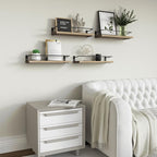 RICHER HOUSE 4-Piece Bathroom Paulownia Wood Shelves Set, Wall Mounted - Image 7