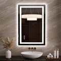 LOAAO 23.6"x35.4" LED Mirror for Bathroom, Lighted Bathroom Mirror by LOAAO
