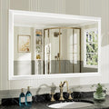 48x30 Inch White Bathroom Mirror by Briivuemodernmirrors