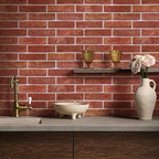 COMSTICKC 3D Red Faux Brick Wall Panel Peel and Stick Wall Stickers, DIY - Image 2