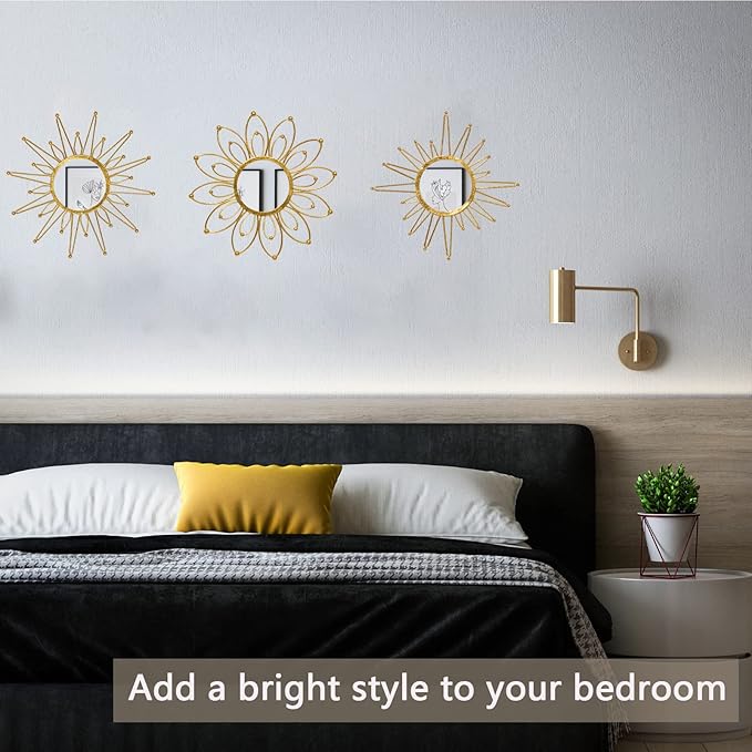 Mirror Wall Decor Gold Mirrors for Wall Metal Sunburst Mirrors Home Decoration - Image 5