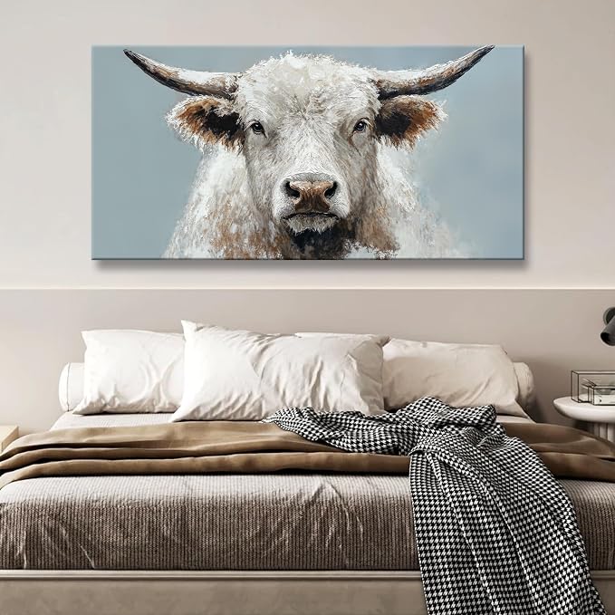 Suconvng Highland Cow Wall Art For Living Room Animal Canvas Art Wall Decor - Image 2