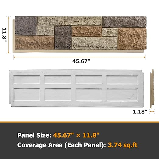 ROOMTEC 1-Pack Faux Stone Wall Covering Panels - Image 2