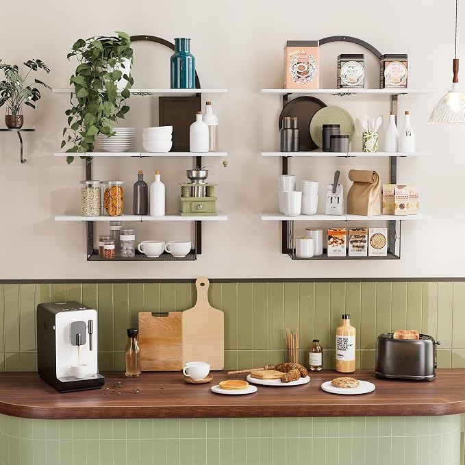 XLHOMO Floating Shelf for Wall- 31.5"x 24" 3+1 Tier White Bathroom Floating - Image 5