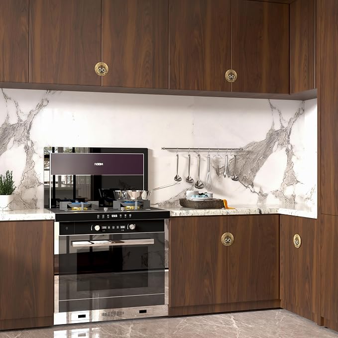 BOMENG Walnut Wood Contact Paper 16x79 inch Dark Brown Wood Wallpaper Peel and - Image 7