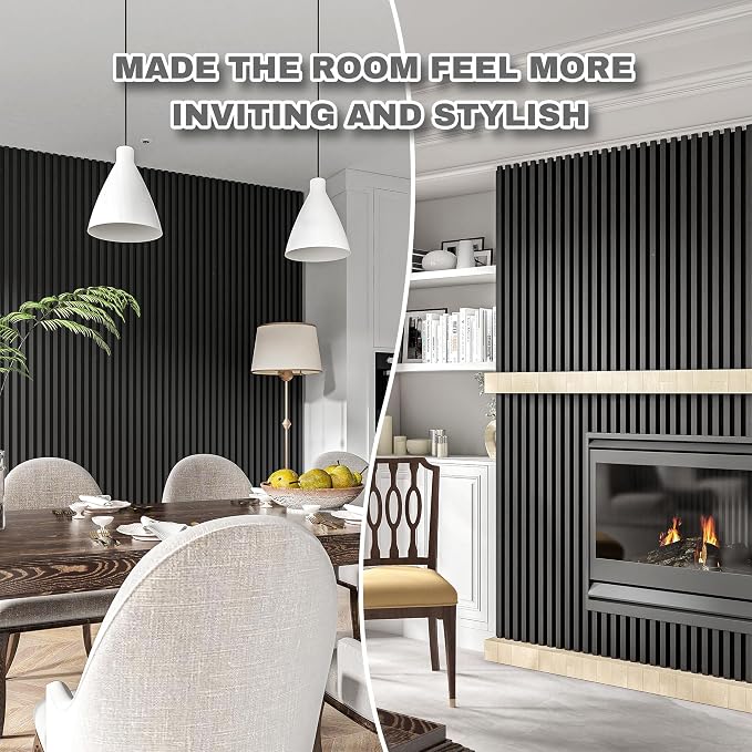 Black Wall Panels for Interior Wall Décor Wainscoting Panels 48x6.2x0.4in - Image 9