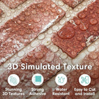 Commomy 3D Peel and Stick Brick, Ultralight Thin PVC Faux Brick Wall Panels - Image 2