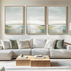 Large Framed Green Abstract Landscape Wall Art by Cuspin