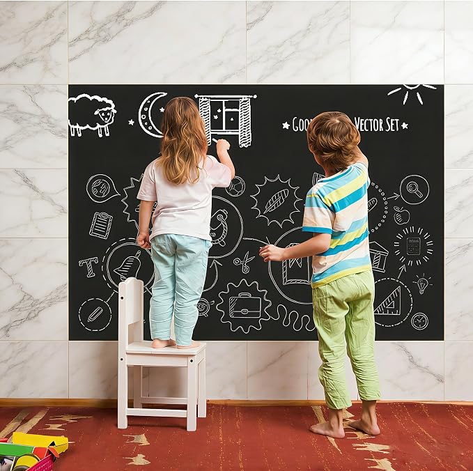 Chalkboard Wallpaper Peel and Stick, Self Adhesive Blackboard Wall Decals - Image 7