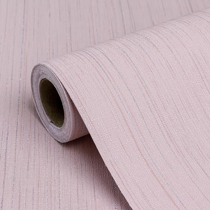 Pink Grasscloth Peel and Stick Wallpaper Texture Contact Paper A Set of 15.7" X by Biyoeepeelstickwallpaper