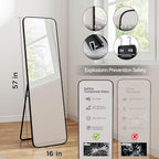 SCWF-GZ 57x16 Door Hanging Full Length Mirror, Floor Stand Wall Mounted Metal - Image 3