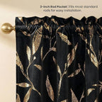 NICETOWN Black Velvet Curtains 2 Panels - Image 5