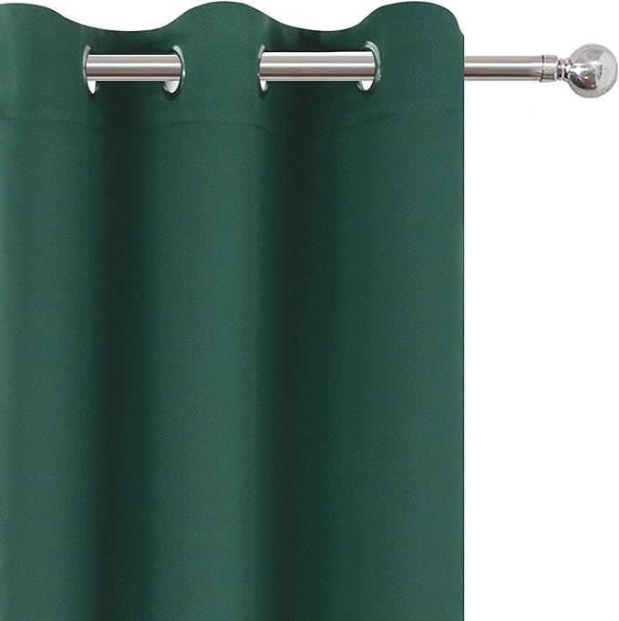 LEMOMO Green Blackout Curtains 34 x 63 Inch Length/Set of 2 Curtain - Image 6