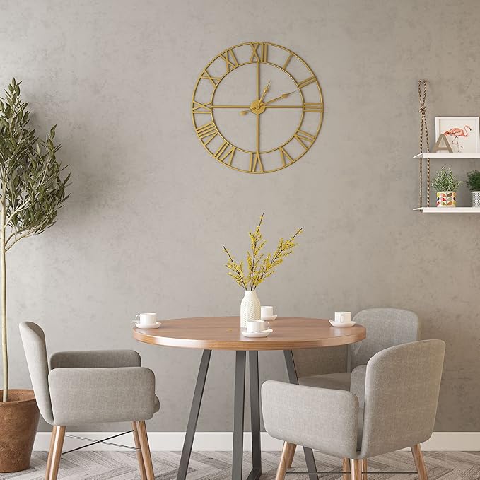 LEIKE Large Modern Wall Clocks, Silent Non Ticking, Battery Operated Roman - Image 6