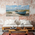 Beach Wall Art Coastal Wall Decor Nautical Ocean Canvas Picture Nature Boat - Image 2