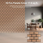 WoveN SounD Brick Acoustic Wall Panels, 16 Pack 16x12 Inch, PVC Wood Grain - Image 2