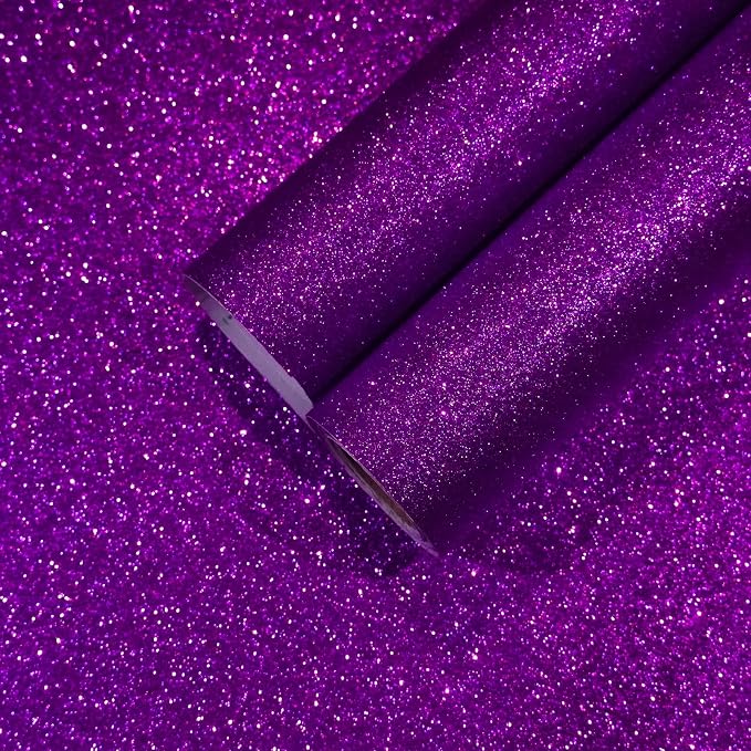 CHIHUT Dark Purple Glitter Wallpaper Stick and Peel by CHIHUT
