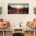 Mountain Wall Art Sunset Cactus Wall Decor Arizona Sonoran Desert Canvas - Image 4