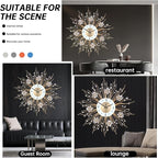 SIN&MI Large Wall Clocks, Silent Sunflower Shape Chic Decorative Wall Clock - Image 4