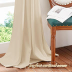 NICETOWN Beige Velvet Curtains 63 inches 2 Panels Set, Thermal Insulated Heavy - Image 7