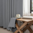 FMFUNCTEX 100% Dark Grey Blackout Curtains - Image 5