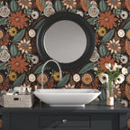 Boho Floral Wallpaper Peel and Stick, Vintage Botanical Contact Paper 17.5" x - Image 3
