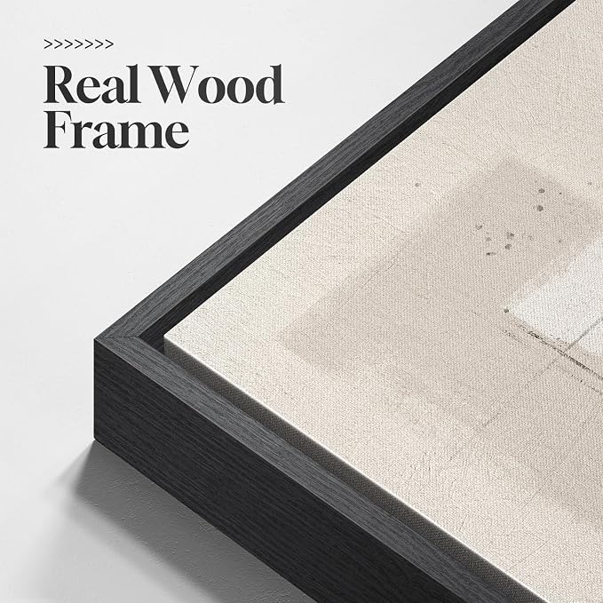 Large Framed Neutral Abstract Floral Wall Art, Minimalist Pictures - Image 5