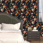 Colorful Floral Peel and Stick Wallpaper Gothic Dark Contact Paper Orange - Image 6