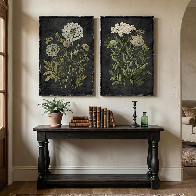 Large Framed Vintage Botanical Wall Art - Image 8