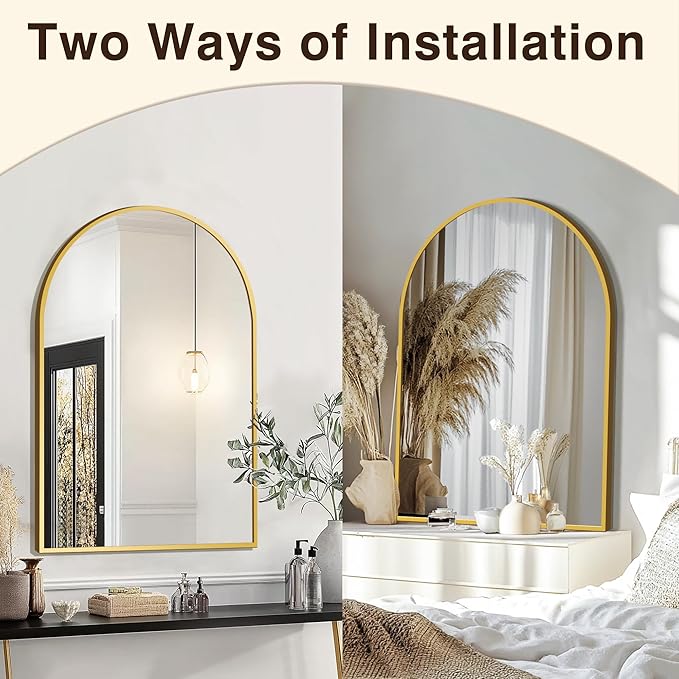 FICTOR Bathroom Mirror for Wall, Arched Vanity Bathroom Mirror for Over Sink - Image 4