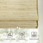 TWOPAGES Woven Bamboo Cordless Roman Shades, Custom No Drill or Motorized Blinds - Image 4