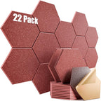 22 Pack Self-Adhesive Acoustic Panels 12" X 10" X 0.4" by Dailycooper
