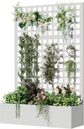 Metal Planter Box with Trellis, Planter Box Trellis with Privacy Screen and by UPHYB