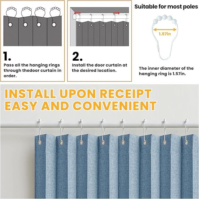AJAZZ 100% Blackout Accordion Door Closet Door Curtain Invisible Applicable - Image 6