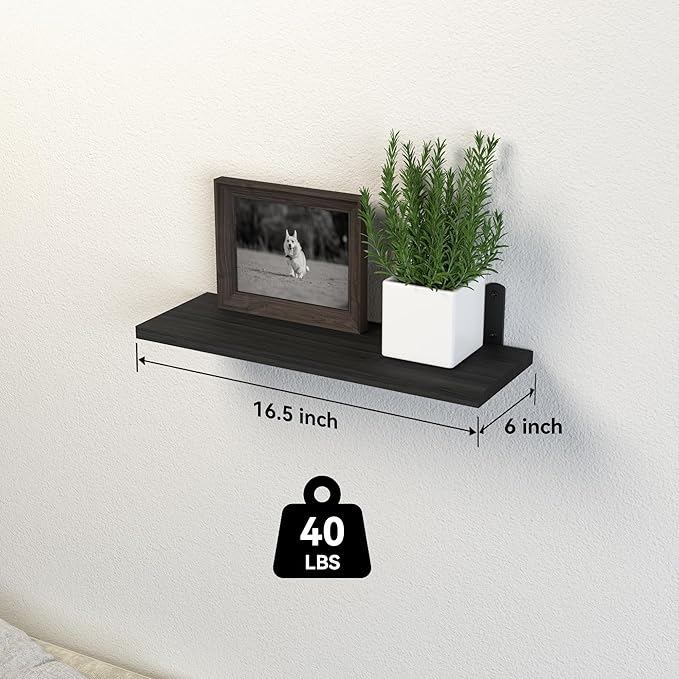 DOLLFIO Floating Shelves, 3 Sets Wall Wooden Shelves - Image 3