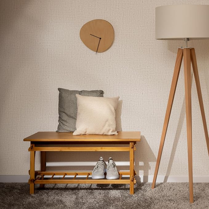 Beige Grasscloth Wallpaper Peel and Stick Textured Self Adhesive Stick on Linen - Image 6