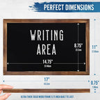 HBCY Creations 11" X 17" Torched Brown Solid Wood Frame Wall Chalkboard - Image 2