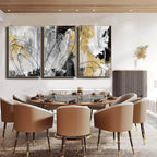 YJYart Gold Wall Art Abstract Wall Art Living Room Decor Black and White Canvas - Image 7