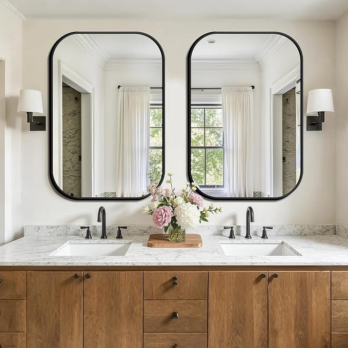 FICTOR Bathroom Vanity Mirror for Wall, 2 Pack 26" x 38" Rectangle Bathroom - Image 3