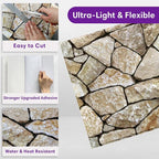 3D Peel and Stick Faux Stone Wall Panels 11.8" x 11.8" 10-Pack, Stone-Look Wall - Image 5