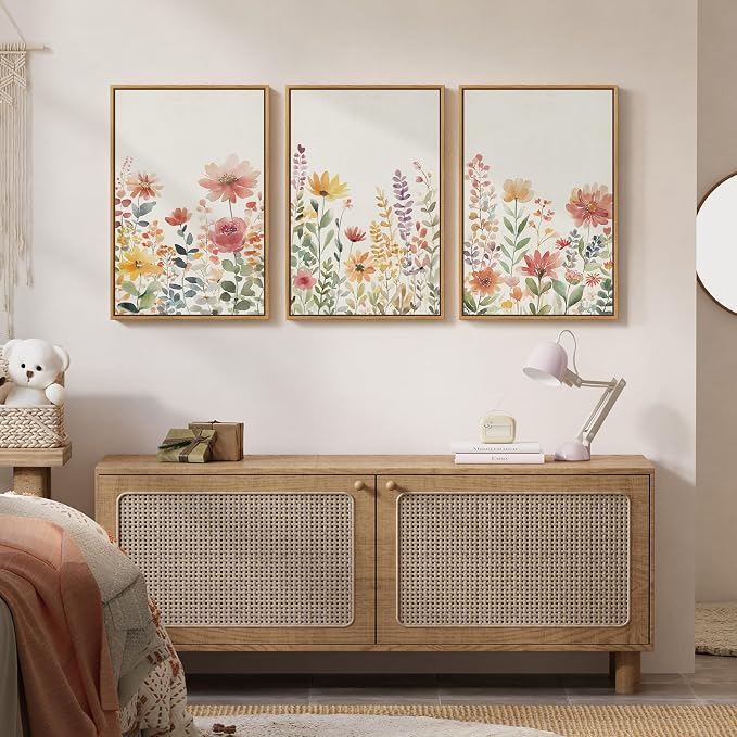 Framed Watercolor Floral Wall Art - Image 3