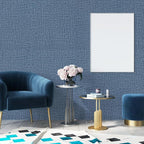 Blue Wallpaper Grasscloth Peel and Stick Wallpaper 17.7inch x 393.7inch - Image 8