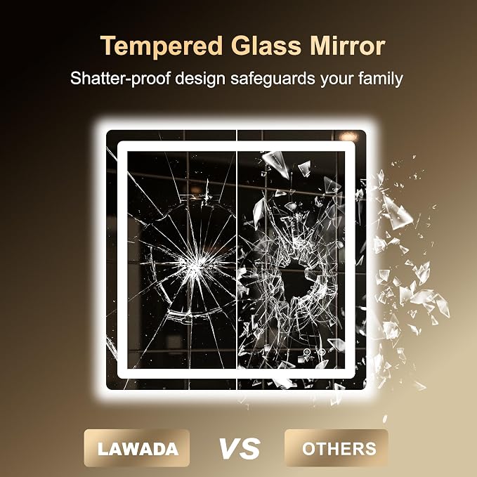 LED Bathroom Mirror, Smart Anti-Fog, Stepless Dimmable - Image 7