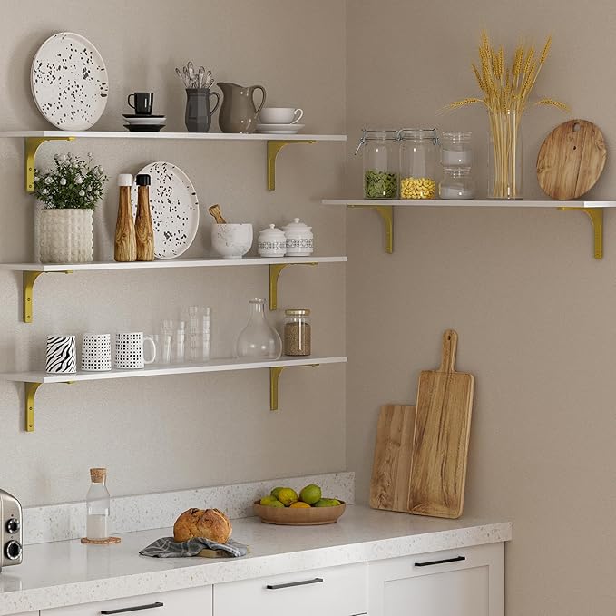 DINZI LVJ Long Wall Shelves, 47.3" Wall Mounted Shelves Set of 4, Large - Image 5