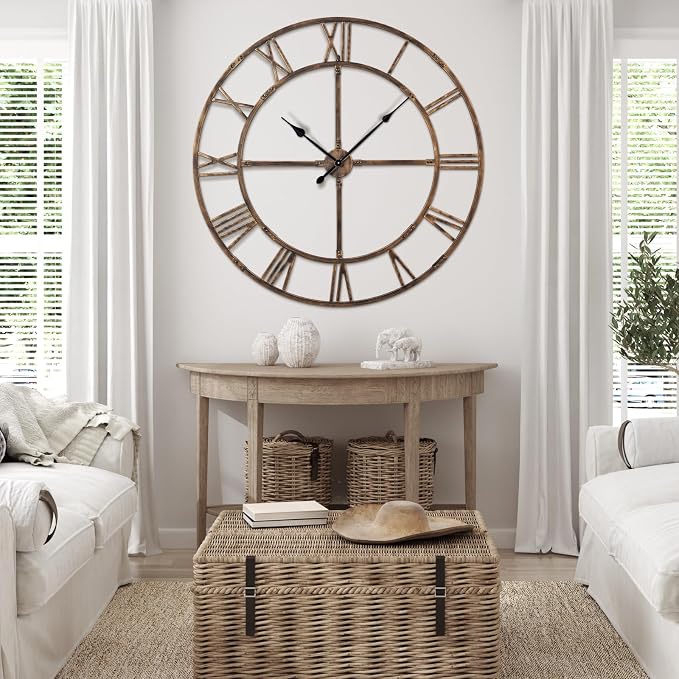 48 Inch Large Wall Clock for Living Room Decor – Easy-Assembly Silent - Image 3