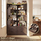Armocity Corner Bookshelf with Drawers, 7 Tier Corner Book Shelf Display - Image 6
