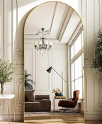 GLSLAND-34x76 inch Wall Mount Arched Full Length Mirror-Aluminum Alloy Frame - Image 9
