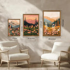 WRFON Botanical and Flower Canvas Wall Art, Framed Mountain Landscape Wall Art - Image 5